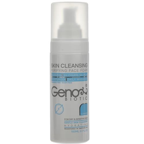 فوم شستشوی صورت پوست خشک و حساس ژنوبایوتیک حجم 150 میل