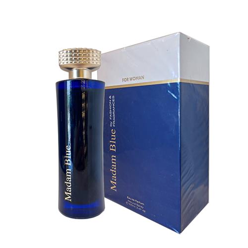 ادکلن ادوپرفیوم زنانه فشن اند فرگرنسز مدل MADAM BLUE حجم 100 میل