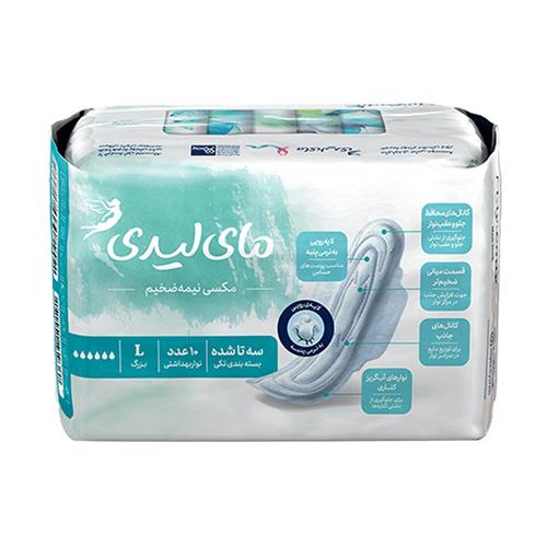 نوار بهداشتی بالدار مای لیدی مدل مکسی نیمه ضخیم بسته 10 عددی