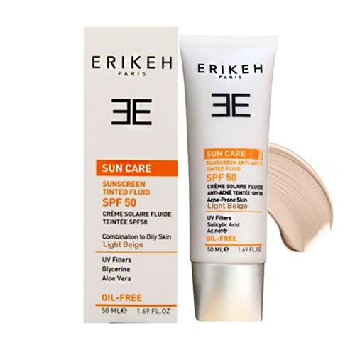 ضدآفتاب فلوئیدی رنگی مناسب پوست مختلط تا چرب اریکه حجم 50 میل