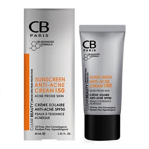 کرم ضد آفتاب و ضدجوش SPF50 بدون رنگ سی بی40 میل 