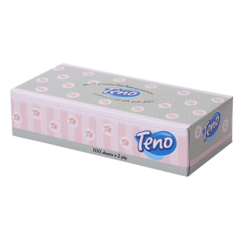 دستمال کاغذی 100 برگ تنو مدل جعبه ای