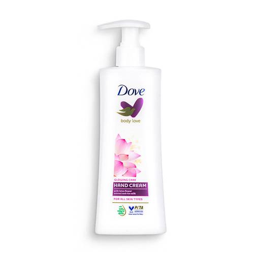 کرم دست مرطوب کننده و درخشان کننده داو حاوی عصاره گل نیلوفر آبی و شیر برنج ۲۵۰ میل