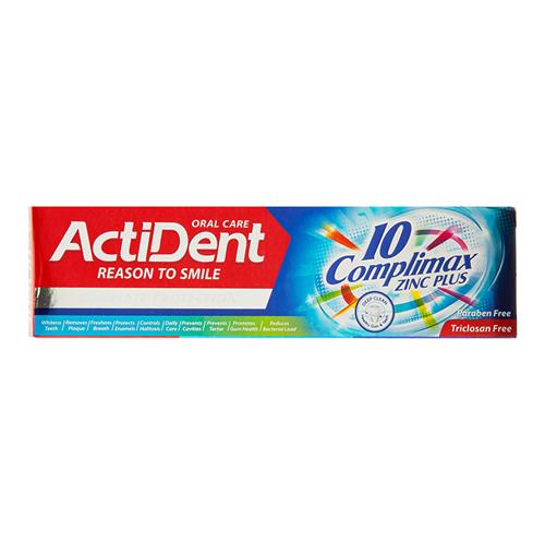 خمیردندان اکتیدنت مدل 10Complimax Zinc Plus حجم 130 گرم