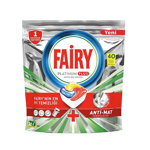 قرص ماشین ظرفشویی فیری مدل Platinum Plus بسته 40 عددی