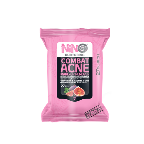دستمال مرطوب پاک کننده آرایش ضد آکنه نینو 27 عدد