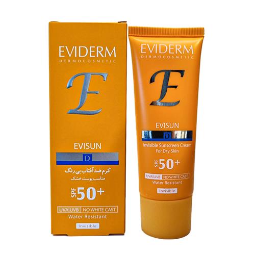 کرم ضد آفتاب بی رنگ پوست خشک اویدرم  SPF50  حجم40 میل