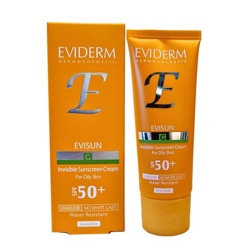 کرم ضد آفتاب بی رنگ اویدرم  مدل Invisible Evisun مناسب پوست های چرب حجم 40 میل