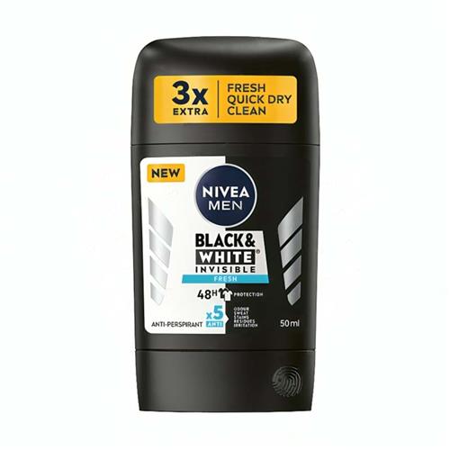 استیک صابونی ضدتعریق مردانه نیوآ مدل Black&White Invisible Fresh حجم 50 میل