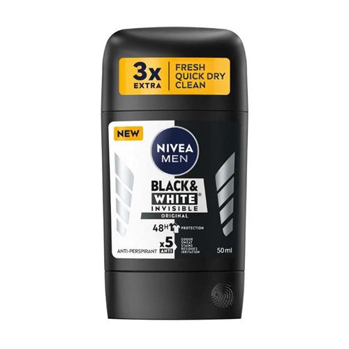 استیک صابونی ضدتعریق مردانه نیوآ مدل Black&White Invisible Original حجم 50 میل