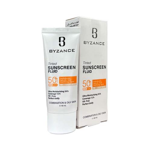 ضدآفتاب Spf 50 بیزانس مناسب پوست مختلط و چرب مدل  10LightBeige حجم 40 میل 