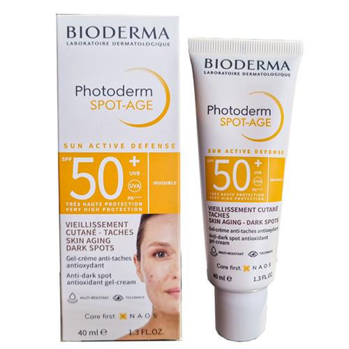 ضدآفتاب ضدچروک و ضد لک بدون رنگ بایودرما مدل photoderm spot-age حجم 40 میل