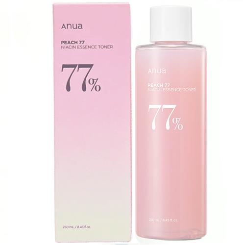 تونر اسنس مرطوب کننده و روشن کننده هلو 77درصد آنوا حاوی نیاسینامید 250 میل