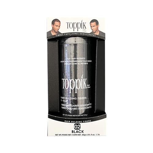 فیبرهای پرپشت کننده مو تاپیک (Toppik) رنگ مشکی نرمال شماره 2 حجم 50 گرم