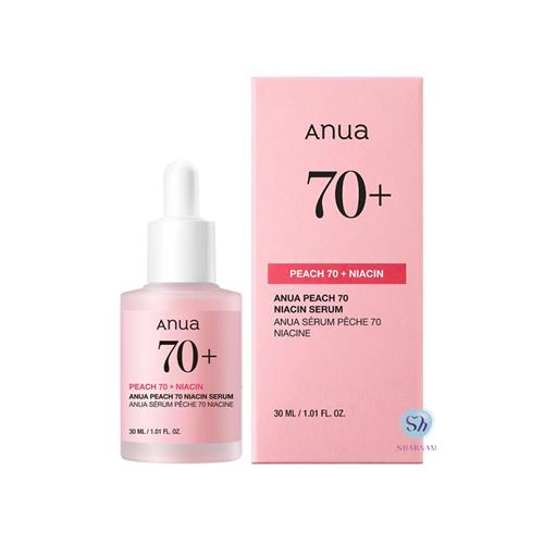  سرم روشن‌کننده نیاسین هلو آنوا مدل Peach 70% Niacinamide Serum حجم 30 میل