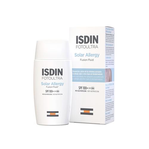 ضد آفتاب بی رنگ SPF 100+  سولار آلرژی فلوئیدی ایزدین Solar Allergy حجم  50 میل