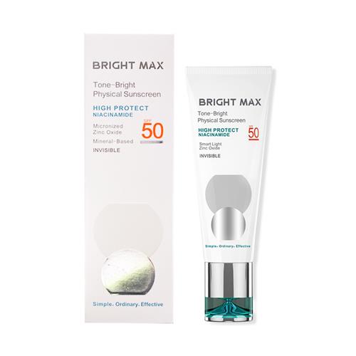 کرم ضد آفتاب فیزیکال بی رنگ برایت مکس مدل Tone-Bright حجم 40 میل