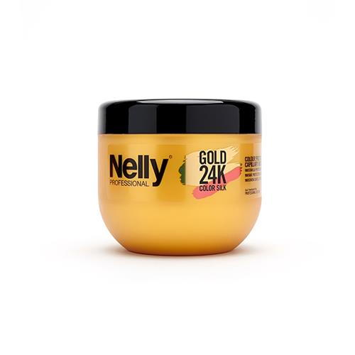 ماسک مو موهای رنگ شده نلی پروفشنال مدل Gold 24K حجم 500 میل