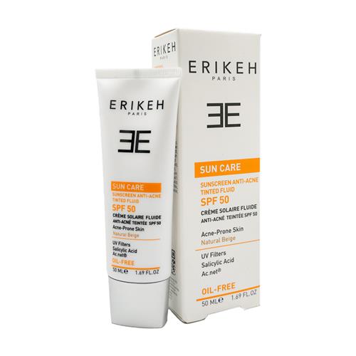 ضدآفتاب پوست های مستعد جوش رنگی spf 50 اریکه حجم 50 میل