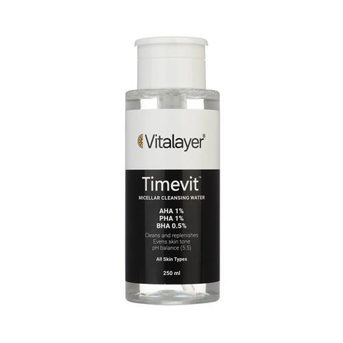 میسلار پاک کننده آرایش ویتالیر مدل Timevit حجم 250 میل