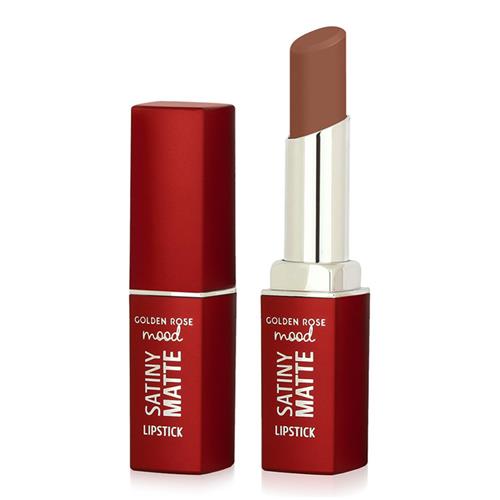 رژلب مات جامد گلدن رز مدل MOOD SATINY MATTE