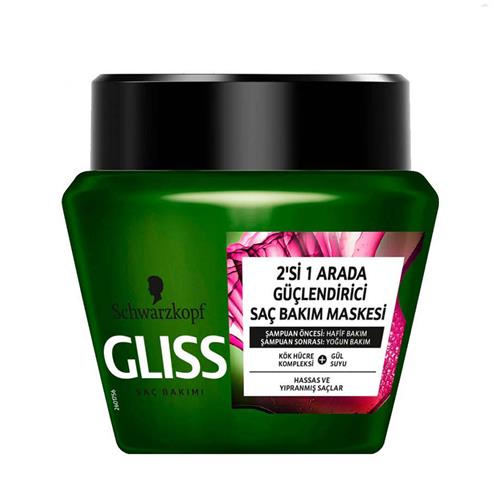 ماسک مو 2 در 1 گلیس سبز مناسب موهای حساس و آسیب دیده 300 میل