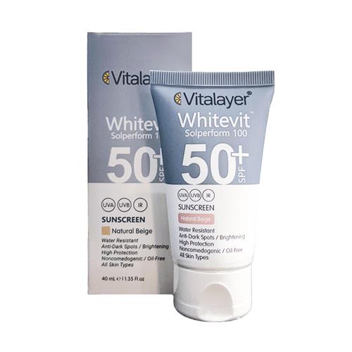 ضد آفتاب نچرال بژ مدل وایت ویت  ویتالایر حجم 40 میل