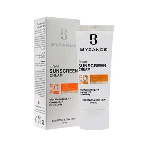 کرم ضد آفتاب SPF50 پوست خشک و حساس بیزانس 10میل 