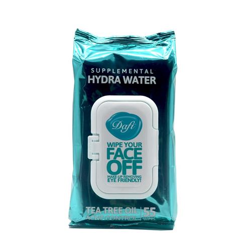 دستمال مرطوب پاک کننده آرایش درب دار دافی مدل hydra water بسته 55 عددی