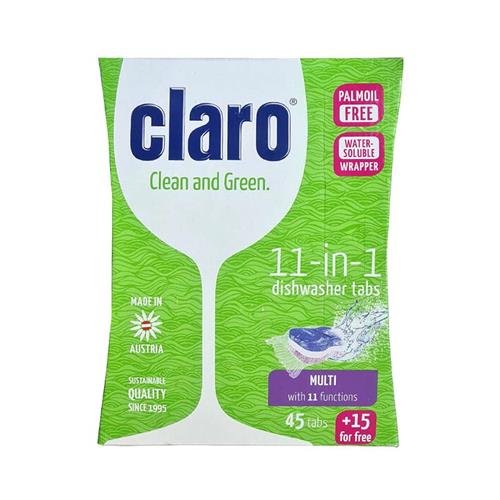 قرص ظرفشویی کلارو مدل Clean and Green 11in1 بسته 15+45 (60) عددی 